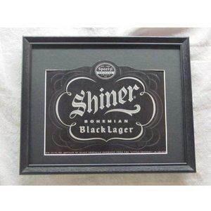 Shiner framed and matted display sign